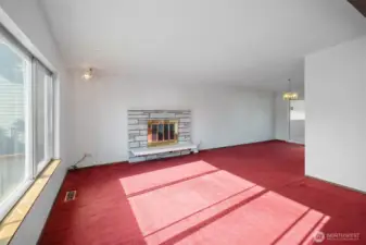 Large Open Living room has tons of potential!