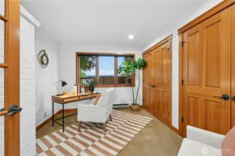 Main Level Office with a french door entrance.