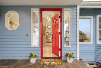 The front door welcomes you into the main level.