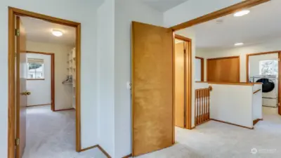 Amazing custom walk-in closet with built-ins in this primary. Plus enjoy brand new carpets throughout & convenience of upstairs laundry.