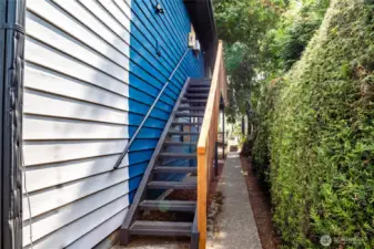 Entry stairs for unit 3 on second floor and unit 1 below.