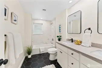 Spacious and light new bathroom