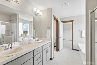 Five-piece primary bath w/ walk in closet!