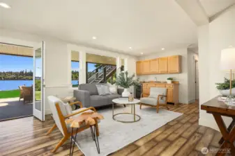 Lower level walk-out is awesome and so perfect for guests and entertaining!
