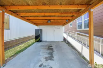Covered Parking Area, also include lockable storage