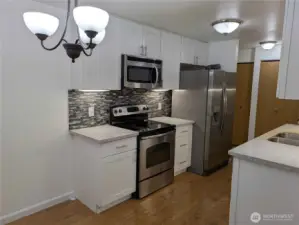 view of kitchen from dining room