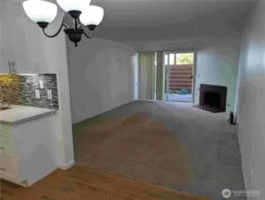 view of living room from kitchen