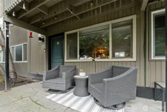 Count the ways to enjoy your patio! Decorative string lights included!