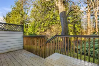 Large deck backs to a peaceful & tranquil greenbelt.