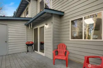 Enjoy bbq's or a cup of coffee on this oversized deck.