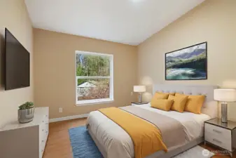 Photo contains virtual staging. Bedroom 3.