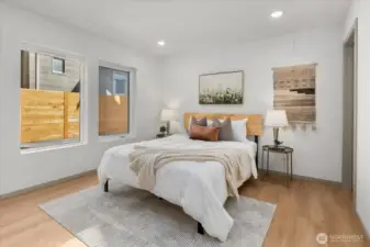 Spacious second bedroom is on the first floor.