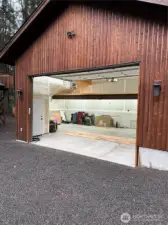Room for a work bench and plenty of overhead loft storage.