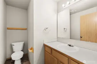 Half bath on lower level.