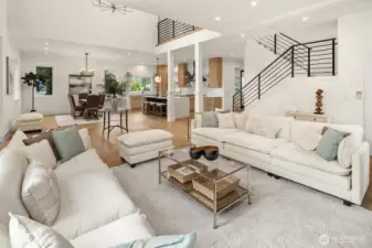 Desirable great room seamlessly incorporates the family room, dining and chef's kitchen