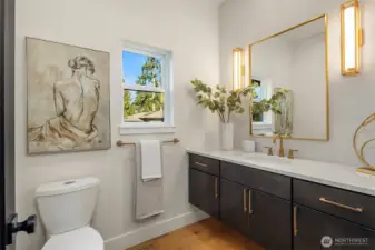 Convenient main floor powder bath