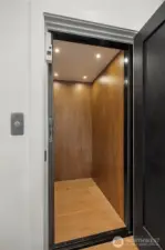 Elevator service to all 3 levels of the home