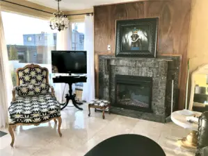 Amazing details such as this carved marble fireplace.