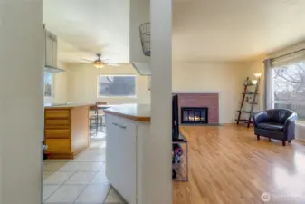 Main level living room w/kitchen