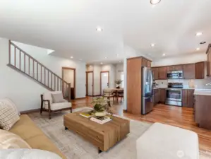 Spacious Open Area to     Relax, Socialize, and Dine    - virtually staged