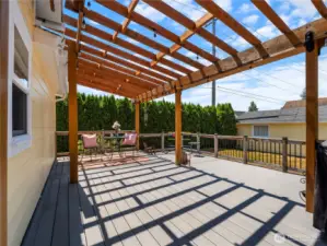Custom built cedar arbor. Want to use it year-round? Add a canvas or fiberglass roof.