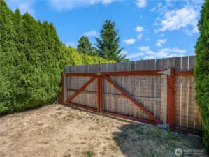 Double gate access makes it easy to store an RV or boat.