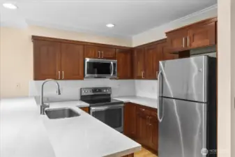 Kitchen with quartz countertops
