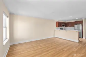 Living room and kitchen