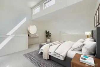 Primary Loft Bedroom (Virtually Staged)