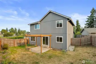 Fully fenced in yard