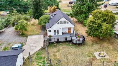 Huge, fenced back yard and an amazing deck for entertaining!