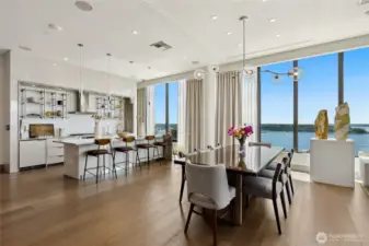 Host a large dinner party while enjoying the ferries and breathtaking sunsets.