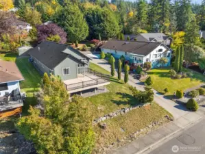 Aerial view of property showing proximity to neighborhood amenities.