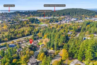 Aerial photo capturing the home’s location within the community.