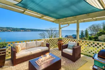 Wow, just look at the view from this spacious covered deck! Imagine gorgeous sunrises from this spot! Virtually staged.