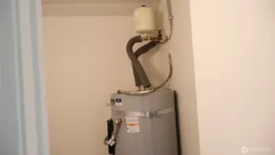 Brand new hot water heater with expansion tank.