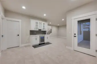 basement level with wetbar