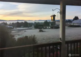 View from deck on chilly winter morning