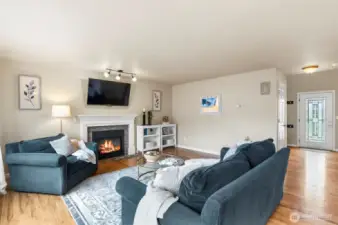 Cozy living room with gas fireplace