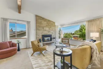 Vaulted ceilings and amazing natural light!