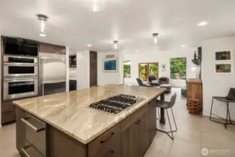 New stainless appliances and a gas cooktop on the island add to the appeal of this kitchen.
