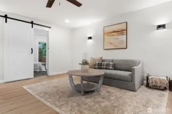 The lighting sets the mood in this fully updated rambler