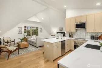 Brand-new 600 sq. ft. attached ADU with vaulted ceilings and skylights