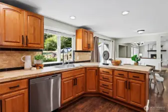 Talk to family and guests while you work