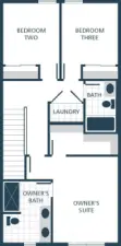 Image is a rendering. Photographs are for illustrative purposes only. Features, finishes, interior/exterior colors, landscaping and floorplan shown may vary from actual homes built.