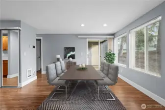 Dining room virtually staged
