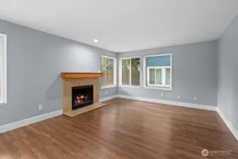 with wood buring fireplace