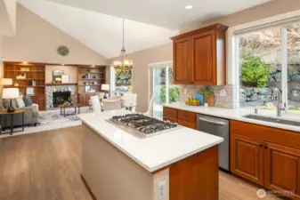 Lots of light in the kitchen/living room