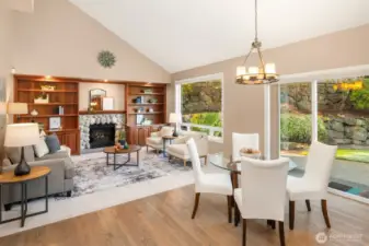 Bright with all the windows and light