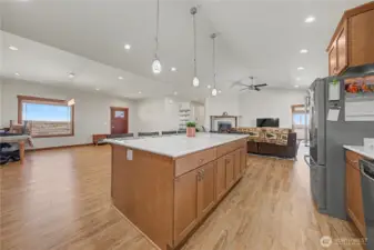 Kithcen, facing Front Door & Living Room...